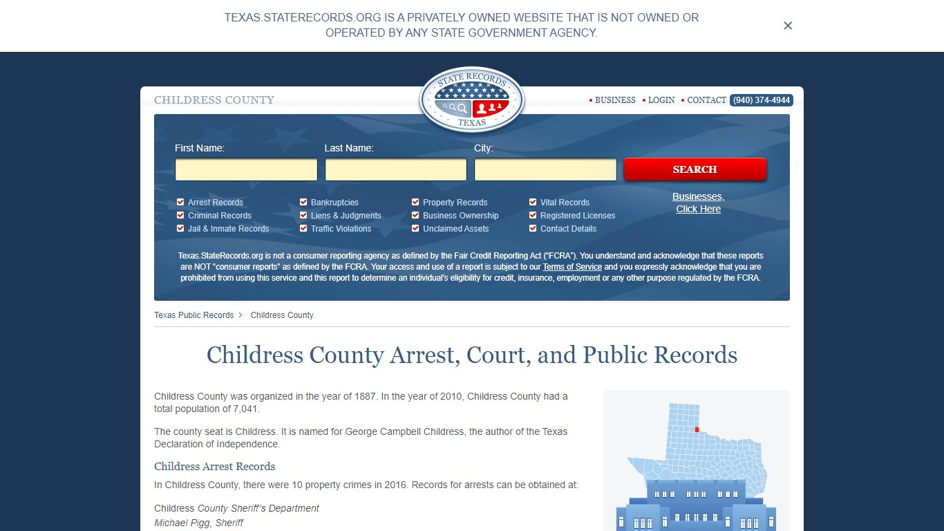Childress County Arrest, Court, and Public Records